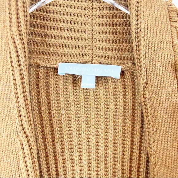 Antonio Melani Masiee Fringe Longline Belted Cardigan S Tan - Picture 6 of 7